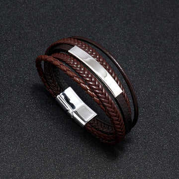 Multi-Layer Braided Men's Leather Bracelet